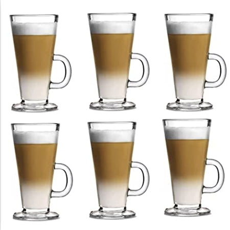 Latte Glasses Coffee Cups Set of 6 ( 270ml)