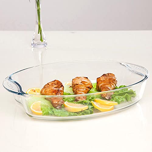 Oval glass oven dish with handles (3.8L)