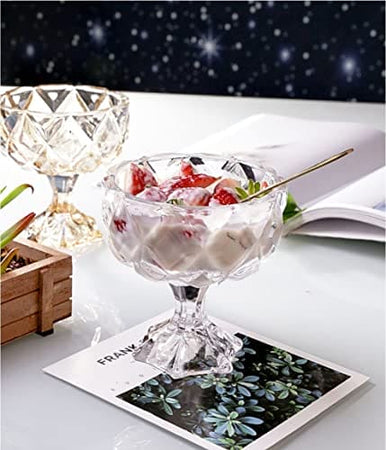 Crystal Glass Dessert Bowls - Set of 6