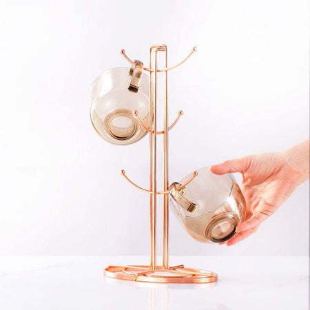 Accents Kitchen Roll Holder and Mug Tree Set - Rose