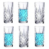 Set of 6 Highball Tall Drink Glasses, - 370ml Dishwasher Freezer Microwave Safe (Large)