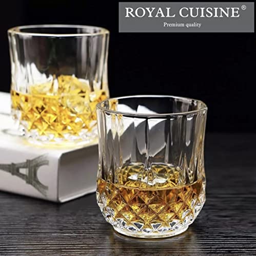 Set of 6 Medium Glasses 320Ml - Diamond design, Dish washer safe.