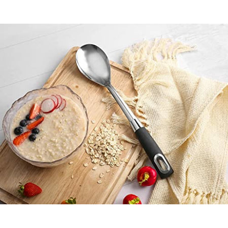 Stainless Steel Cooking Spoon with Soft Grip Handle