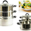 24cm 3-Tier Stainless Steel Steamer