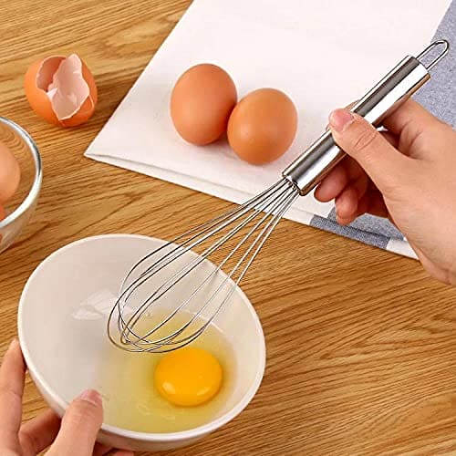 Whisk Mini Hand Mixer, Small Manual Egg Beater for Blending Whisking Beating Stirring Cooking Baking Mixer Blender Stainless Steel Milk Blender