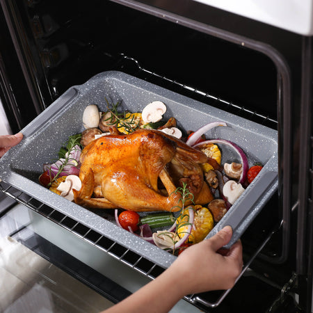 Royal Cuisine Set of 2 Non-Stick Carbon Steel Roasting Tins