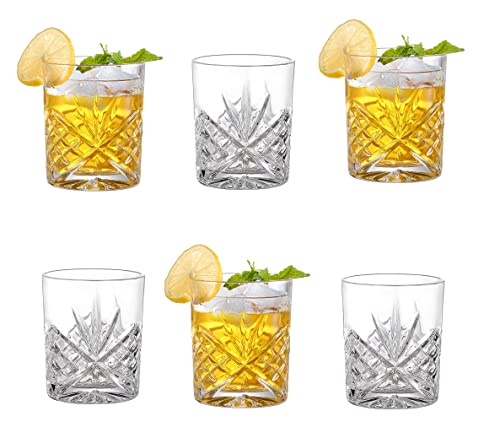 Set of 6 Highball Tall Drink Glasses, - 370ml Dishwasher Freezer Microwave Safe (Large)