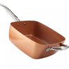 Royal Cuisine Square Frying Pan, with Ultra Nonstick Copper Coating with Lid for Frying Baking Roasting Stir-Fry
