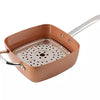 Royal Cuisine Square Frying Pan, with Ultra Nonstick Copper Coating with Lid for Frying Baking Roasting Stir-Fry