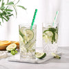 Set of 6 Highball Tall Drink Glasses, - 370ml Dishwasher Freezer Microwave Safe (Large)