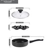 Royal Cuisine Non-Stick Egg Pan with 4 Poaching Cups & Glass Lid