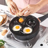 Royal Cuisine Non-Stick Egg Pan with 4 Poaching Cups & Glass Lid