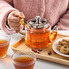 Royal Cuisine Glass Teapot, Premium Borosilicate Glass with Removable Infuser, Stovetop Safe Tea Kettle,