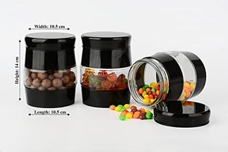 3 pcs Glass Storage Jars Canister Set - White