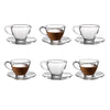 Royal Cuisine Set of 6 Heat Resistant Handled Black/Green Tea Cups Cappuccino/Coffee Latte Milk iced Coffee Glass Mugs Great Gift for Espresso hot Chocolate Tea Lovers