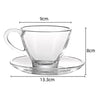 Royal Cuisine Set of 6 Heat Resistant Handled Black/Green Tea Cups Cappuccino/Coffee Latte Milk iced Coffee Glass Mugs Great Gift for Espresso hot Chocolate Tea Lovers