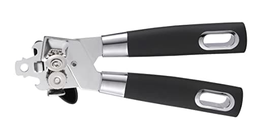 Can Opener Manual, Handheld Strong Heavy Duty Can Opener, Anti-Slip Hand Grip, Stainless Steel Sharp Blade, Ergonomic and Easy to Use, with Large