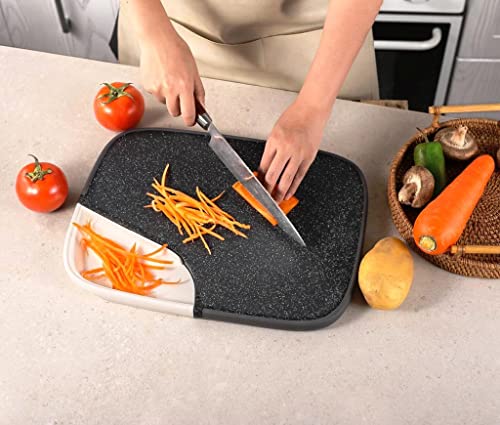 Plastic Chopping Cutting Board, Thick Cutting Board with Dishwasher Safe , Hanging Hole Large Size (35.cm x 25.4cm) (Cutting Board)