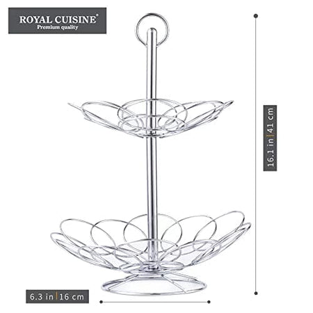 Royal Cuisine 2-Tier Fruit Vegetables Basket Bowl