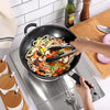 Royal Cuisine Stainless Steel Wok Pan with Glass Lid 28cm