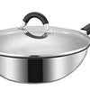 Royal Cuisine Stainless Steel Wok Pan with Glass Lid 28cm