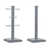 Set of 6 Cup Mug Tree Stand and Linear Kitchen roll/Paper Towels Holder Stainless Steel - Coffee Tea Cups Mugs draining Rack| Kitchen Storage Accessories (White, grey)