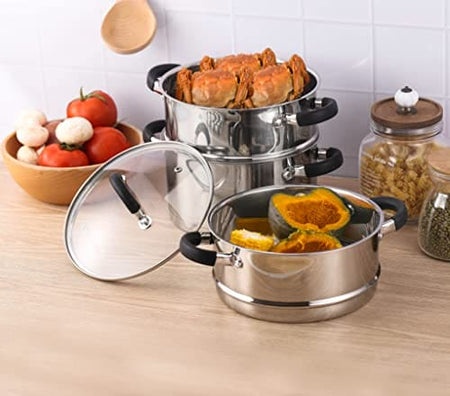3-Tier Stainless Steel Steamer 18cm