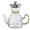 Royal Cuisine Glass Teapot, Premium Borosilicate Glass with Removable Infuser, Stovetop Safe Tea Kettle,