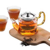 Royal Cuisine Glass Teapot, Premium Borosilicate Glass with Removable Infuser, Stovetop Safe Tea Kettle,