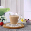 Royal Cuisine Set of 6 Heat Resistant Handled Black/Green Tea Cups Cappuccino/Coffee Latte Milk iced Coffee Glass Mugs Great Gift for Espresso hot Chocolate Tea Lovers