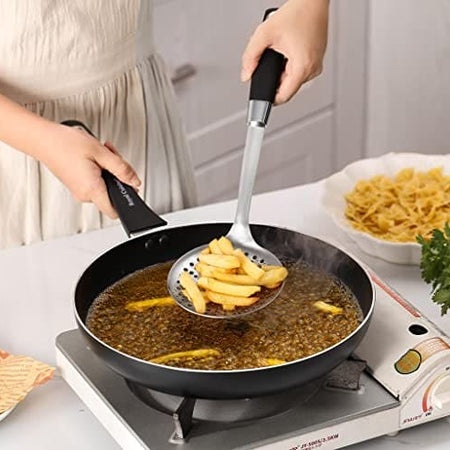 Royal Cuisine Set of Stainless Steel Fish Slicer Slotted Turner and Slotted Skimmer Strainer Spoon