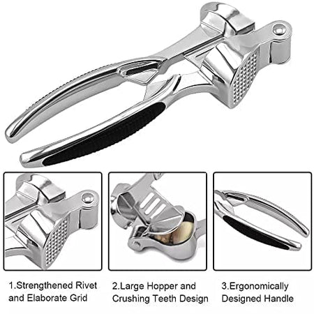 Royal Cuisine Stainless Steel Garlic Press Professional Kitchen Heavy Duty Garlic Crusher