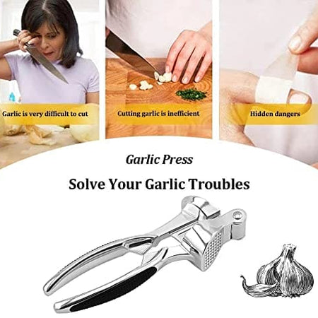 Royal Cuisine Stainless Steel Garlic Press Professional Kitchen Heavy Duty Garlic Crusher