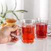 Royal Cuisine Set of 6 Heat Resistant Handled Black/Green Tea Cups Cappuccino/Coffee Latte Milk iced Coffee Glass Mugs Great Gift for Espresso hot Chocolate Tea Lovers